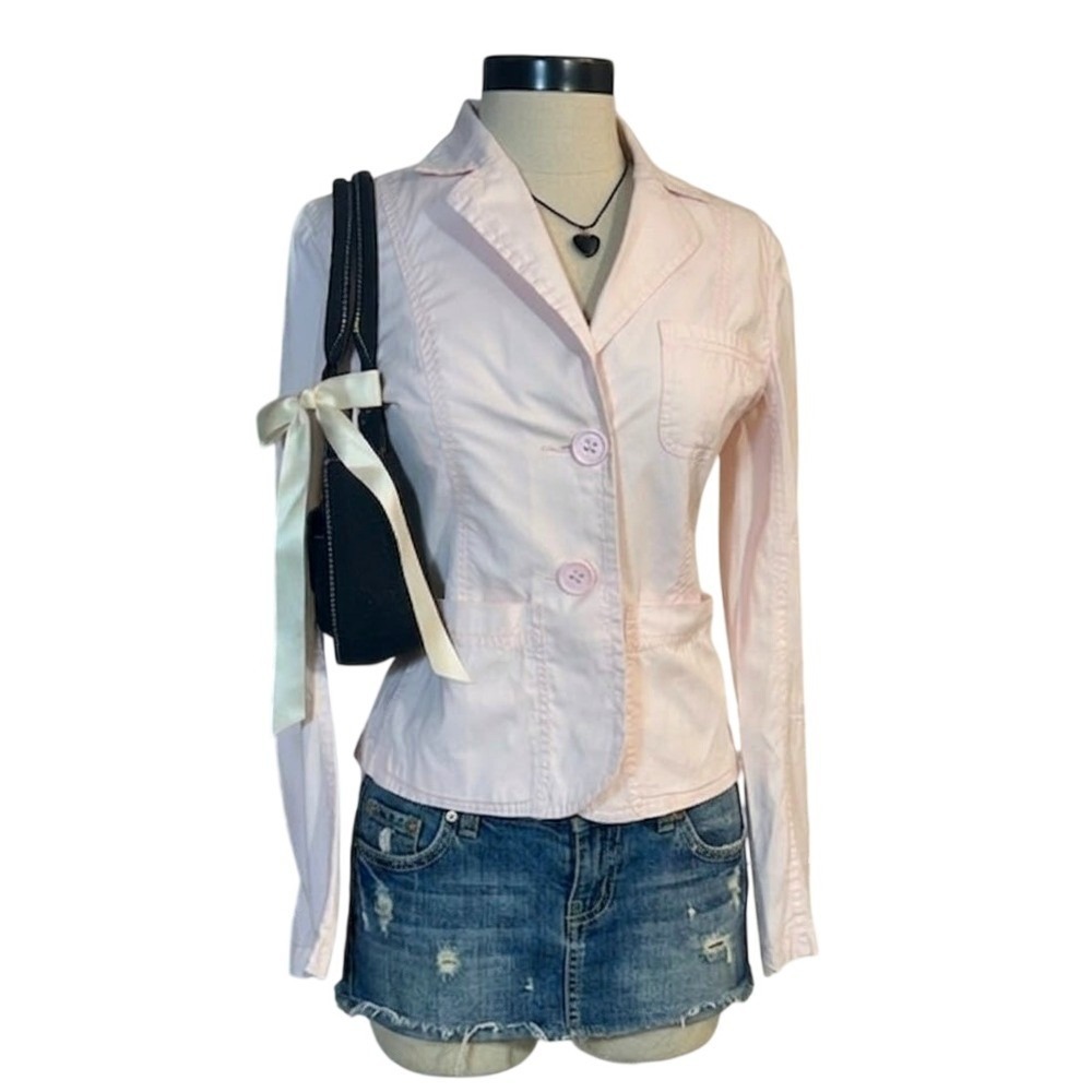 Cute Light Pink Blazer Top Small Business Casual Professional Preppy